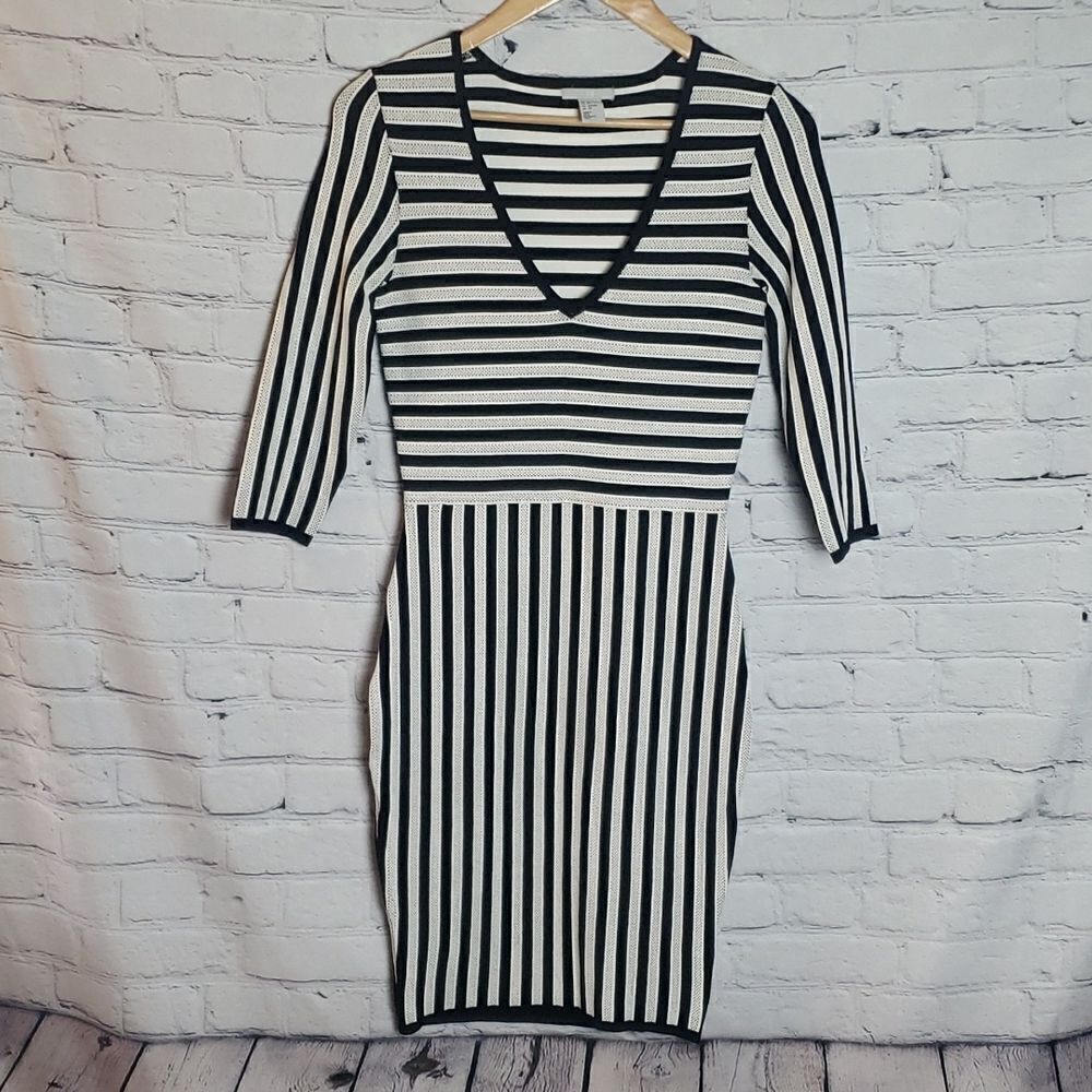 ‎HM Black &White Stripped Dress